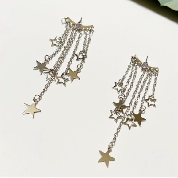 Multi star dangle drop earrings #175 - Picture 5 of 7